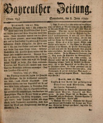 Bayreuther Zeitung Samstag 8. Juni 1793