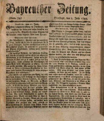 Bayreuther Zeitung Dienstag 2. Juli 1793