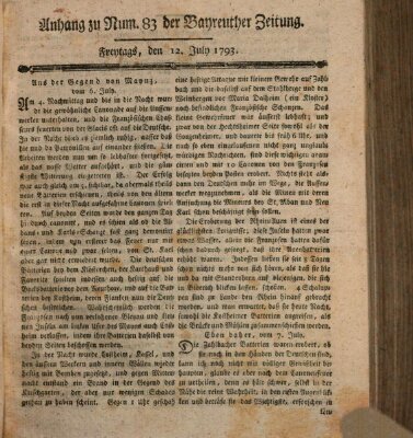 Bayreuther Zeitung Freitag 12. Juli 1793