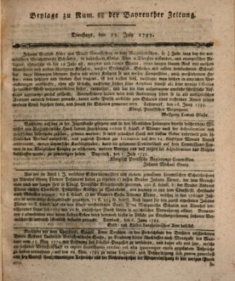 Bayreuther Zeitung Dienstag 23. Juli 1793