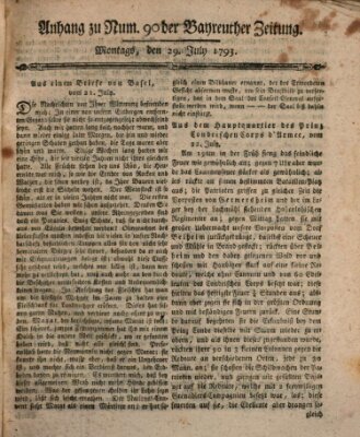 Bayreuther Zeitung Montag 29. Juli 1793