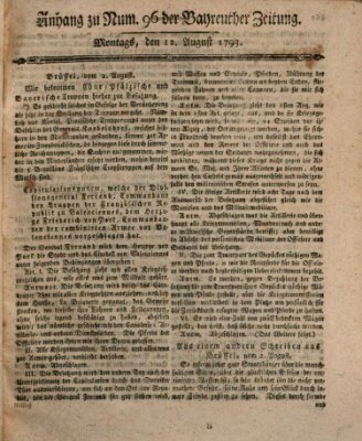 Bayreuther Zeitung Montag 12. August 1793