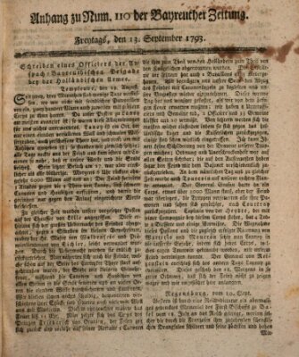 Bayreuther Zeitung Freitag 13. September 1793