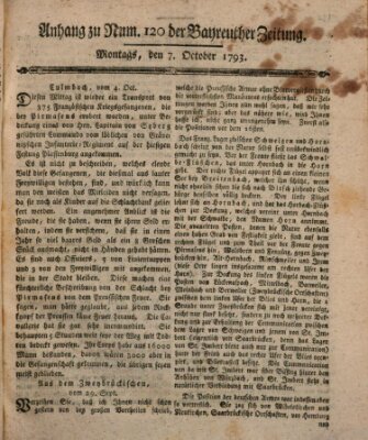 Bayreuther Zeitung Montag 7. Oktober 1793