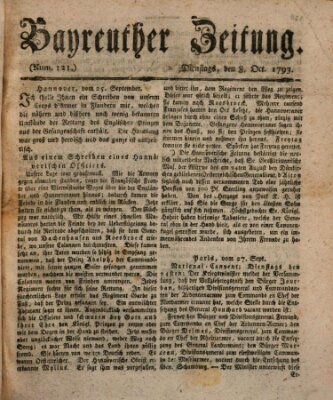 Bayreuther Zeitung Dienstag 8. Oktober 1793