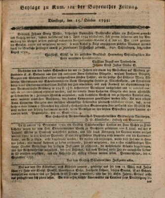 Bayreuther Zeitung Dienstag 15. Oktober 1793