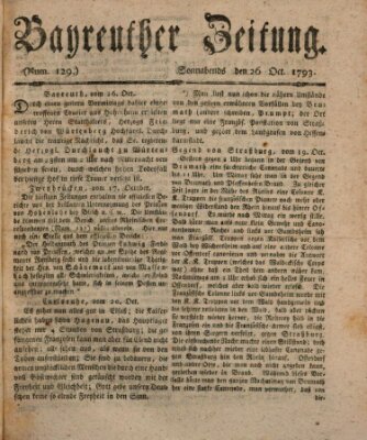 Bayreuther Zeitung Samstag 26. Oktober 1793