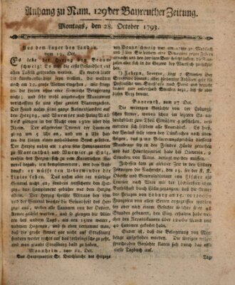 Bayreuther Zeitung Montag 28. Oktober 1793