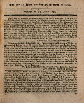 Bayreuther Zeitung Dienstag 29. Oktober 1793