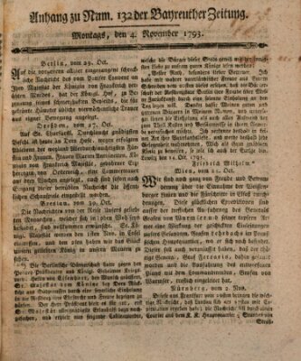 Bayreuther Zeitung Montag 4. November 1793