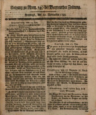 Bayreuther Zeitung Freitag 22. November 1793
