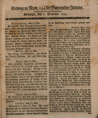 Bayreuther Zeitung Montag 2. Dezember 1793