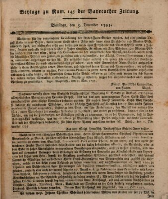 Bayreuther Zeitung Dienstag 3. Dezember 1793