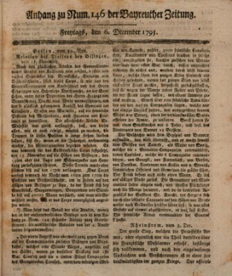 Bayreuther Zeitung Freitag 6. Dezember 1793