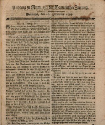 Bayreuther Zeitung Montag 16. Dezember 1793