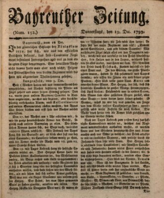 Bayreuther Zeitung Donnerstag 19. Dezember 1793