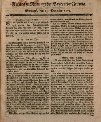 Bayreuther Zeitung Montag 23. Dezember 1793