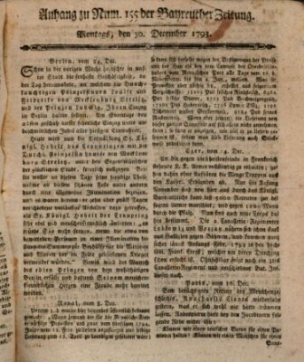 Bayreuther Zeitung Montag 30. Dezember 1793