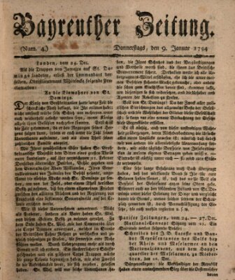 Bayreuther Zeitung Donnerstag 9. Januar 1794