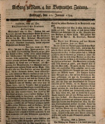 Bayreuther Zeitung Freitag 10. Januar 1794