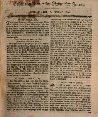 Bayreuther Zeitung Freitag 17. Januar 1794