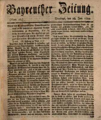 Bayreuther Zeitung Dienstag 28. Januar 1794