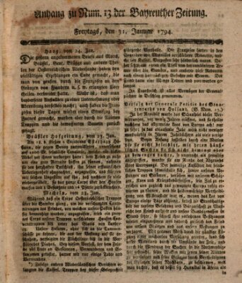 Bayreuther Zeitung Freitag 31. Januar 1794