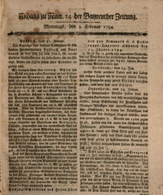 Bayreuther Zeitung Montag 3. Februar 1794