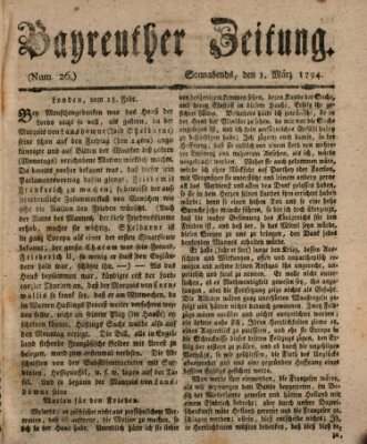 Bayreuther Zeitung Samstag 1. März 1794