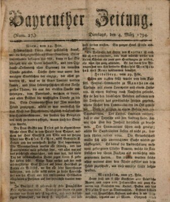 Bayreuther Zeitung Dienstag 4. März 1794