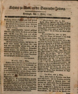 Bayreuther Zeitung Freitag 7. März 1794