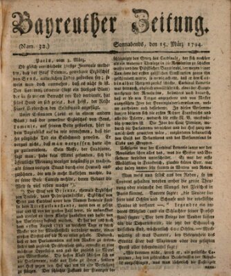 Bayreuther Zeitung Samstag 15. März 1794