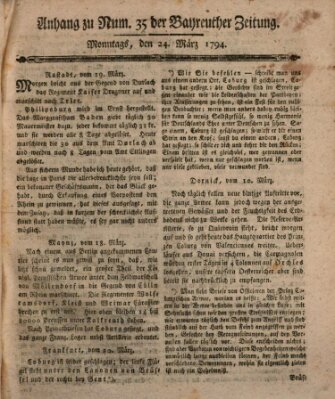 Bayreuther Zeitung Montag 24. März 1794