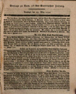 Bayreuther Zeitung Dienstag 25. März 1794