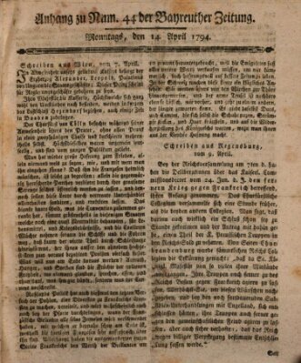 Bayreuther Zeitung Montag 14. April 1794