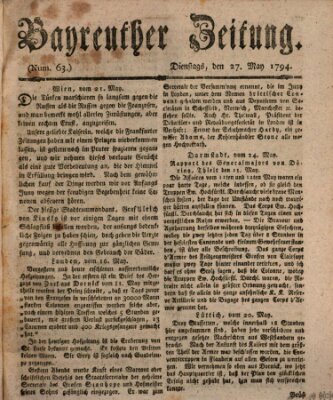 Bayreuther Zeitung Dienstag 27. Mai 1794