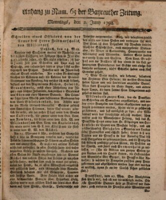 Bayreuther Zeitung Montag 2. Juni 1794