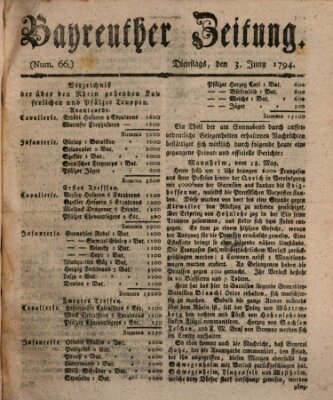 Bayreuther Zeitung Dienstag 3. Juni 1794