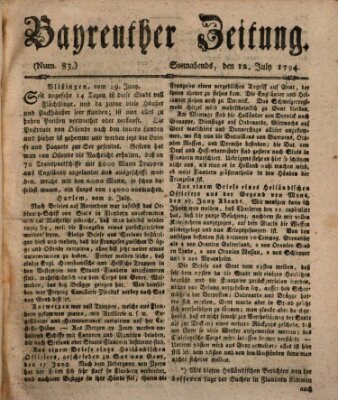 Bayreuther Zeitung Samstag 12. Juli 1794