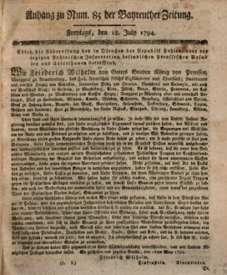 Bayreuther Zeitung Freitag 18. Juli 1794