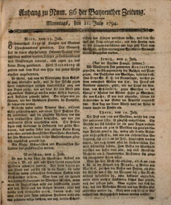 Bayreuther Zeitung Montag 21. Juli 1794