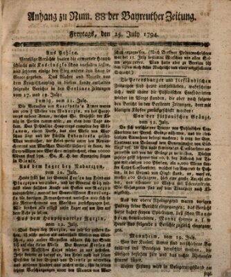 Bayreuther Zeitung Freitag 25. Juli 1794