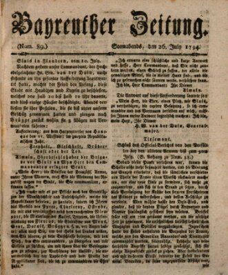 Bayreuther Zeitung Samstag 26. Juli 1794