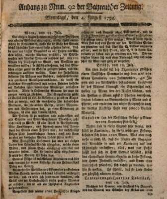 Bayreuther Zeitung Montag 4. August 1794