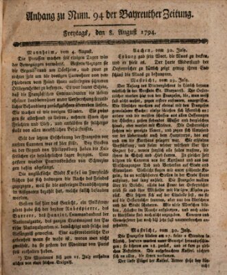 Bayreuther Zeitung Freitag 8. August 1794
