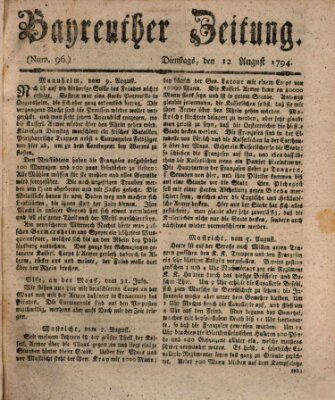 Bayreuther Zeitung Dienstag 12. August 1794