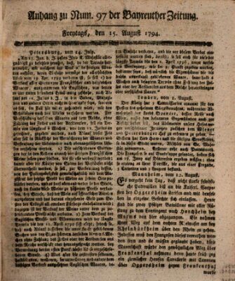 Bayreuther Zeitung Freitag 15. August 1794