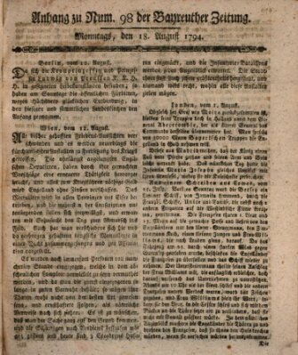 Bayreuther Zeitung Montag 18. August 1794