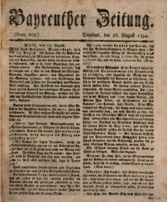 Bayreuther Zeitung Dienstag 26. August 1794