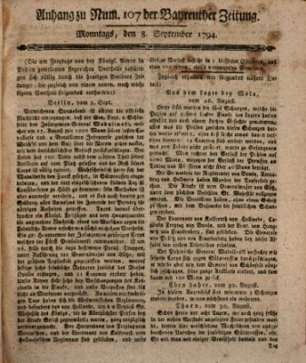 Bayreuther Zeitung Montag 8. September 1794